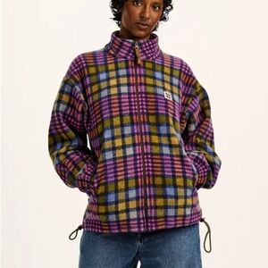 Lucy and Yak Multicolor Plaid “Grunge Check” Full Zip Down Fleece - Nicks Style